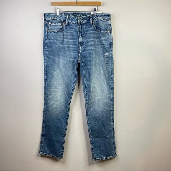 American Eagle 90s Straight Leg Flex Stretch Denim Blue Jeans Mens 36 New nwt - Picture 1 of 14